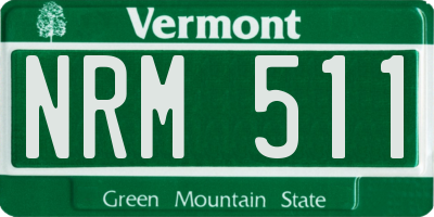 VT license plate NRM511