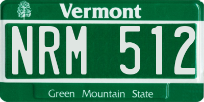 VT license plate NRM512