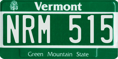 VT license plate NRM515
