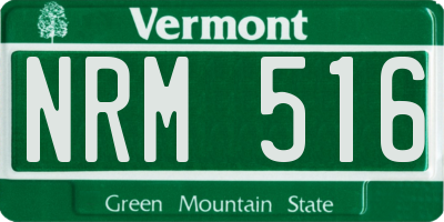 VT license plate NRM516