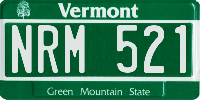 VT license plate NRM521