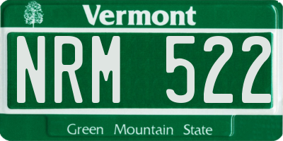 VT license plate NRM522