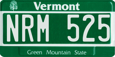 VT license plate NRM525