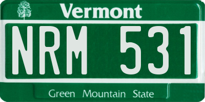 VT license plate NRM531