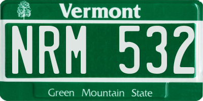 VT license plate NRM532
