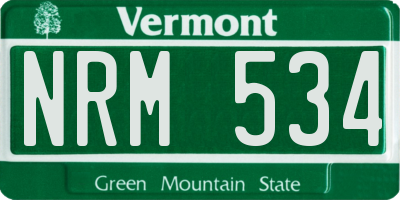 VT license plate NRM534