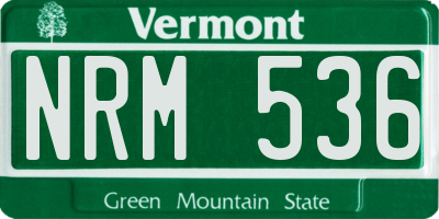 VT license plate NRM536