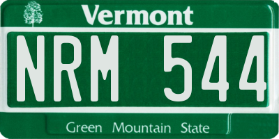 VT license plate NRM544