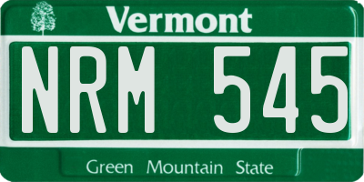 VT license plate NRM545
