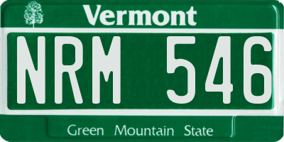 VT license plate NRM546