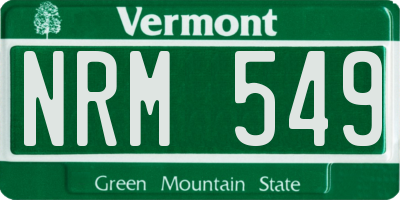 VT license plate NRM549