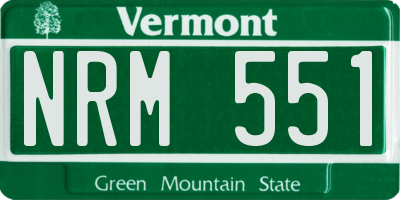 VT license plate NRM551