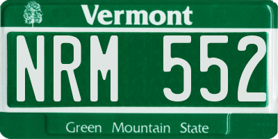 VT license plate NRM552