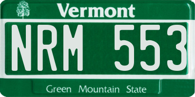 VT license plate NRM553