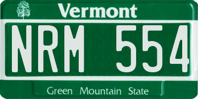 VT license plate NRM554
