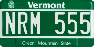 VT license plate NRM555