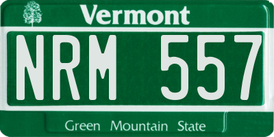 VT license plate NRM557