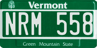VT license plate NRM558