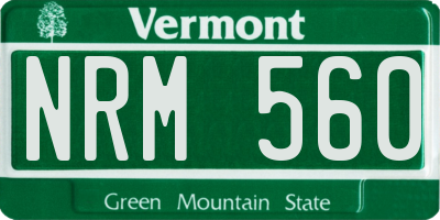 VT license plate NRM560
