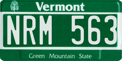 VT license plate NRM563
