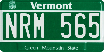 VT license plate NRM565