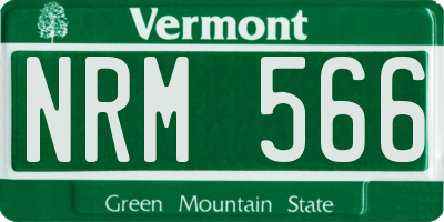 VT license plate NRM566