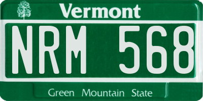 VT license plate NRM568