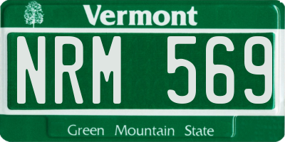 VT license plate NRM569
