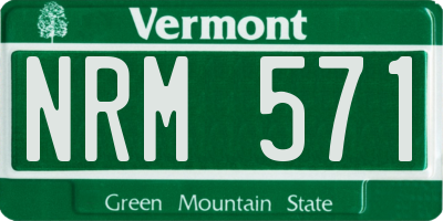 VT license plate NRM571