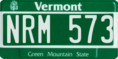 VT license plate NRM573