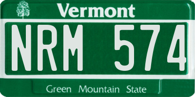 VT license plate NRM574