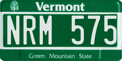 VT license plate NRM575