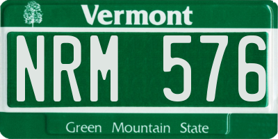 VT license plate NRM576