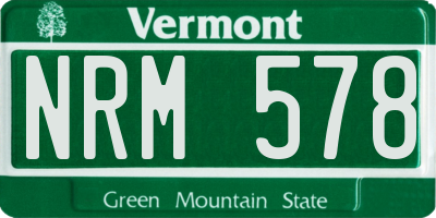 VT license plate NRM578