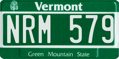 VT license plate NRM579