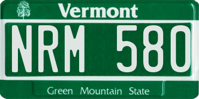 VT license plate NRM580