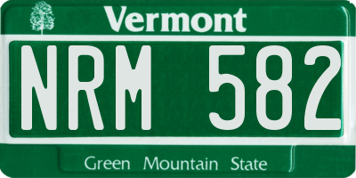 VT license plate NRM582