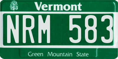 VT license plate NRM583