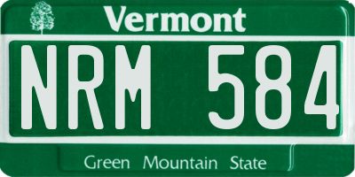 VT license plate NRM584