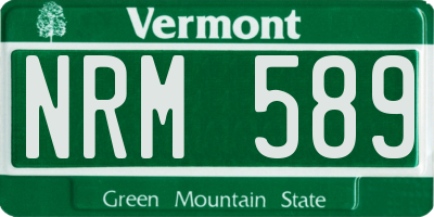 VT license plate NRM589