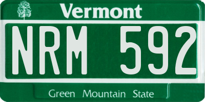 VT license plate NRM592