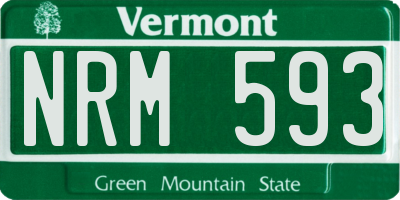 VT license plate NRM593
