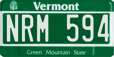 VT license plate NRM594