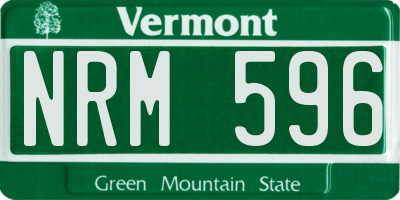 VT license plate NRM596