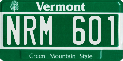 VT license plate NRM601