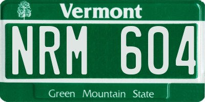 VT license plate NRM604