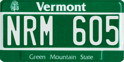 VT license plate NRM605