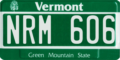 VT license plate NRM606