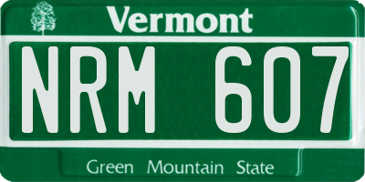 VT license plate NRM607