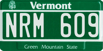 VT license plate NRM609